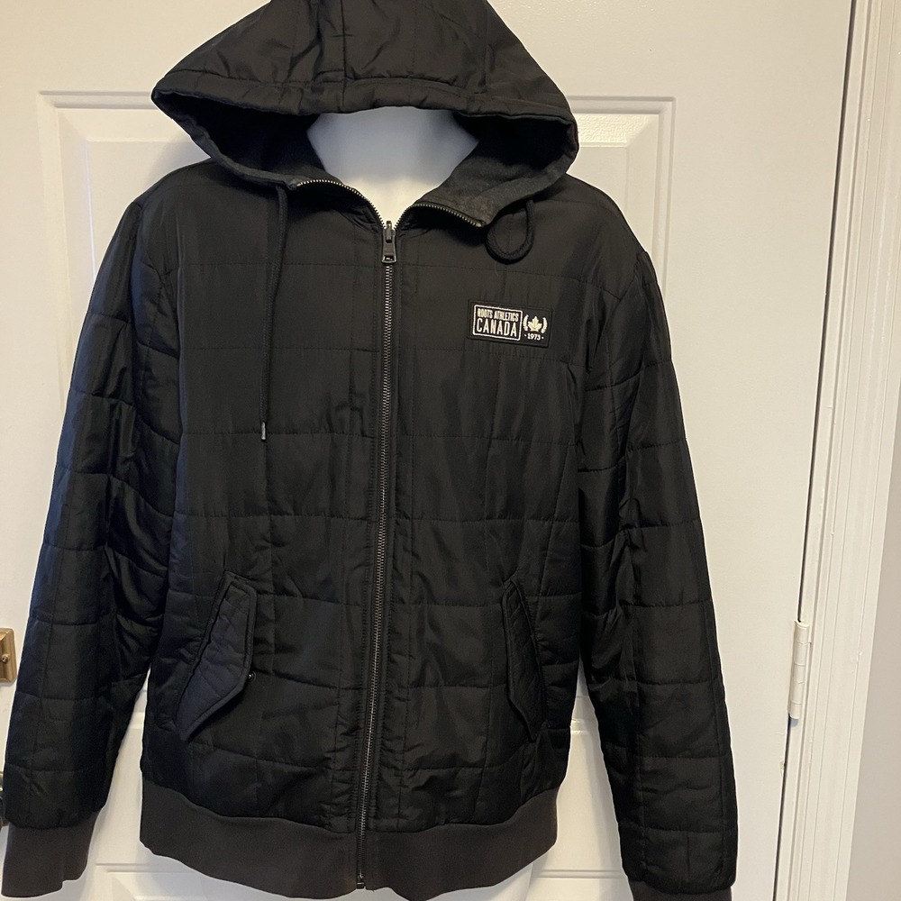 Roots Athletics Canada Sz Large‎ Men's Hoodie Reversible Coat Jacket Black